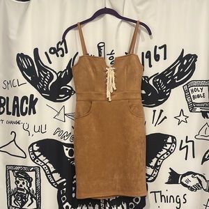 NWT🧡suede lace up dress